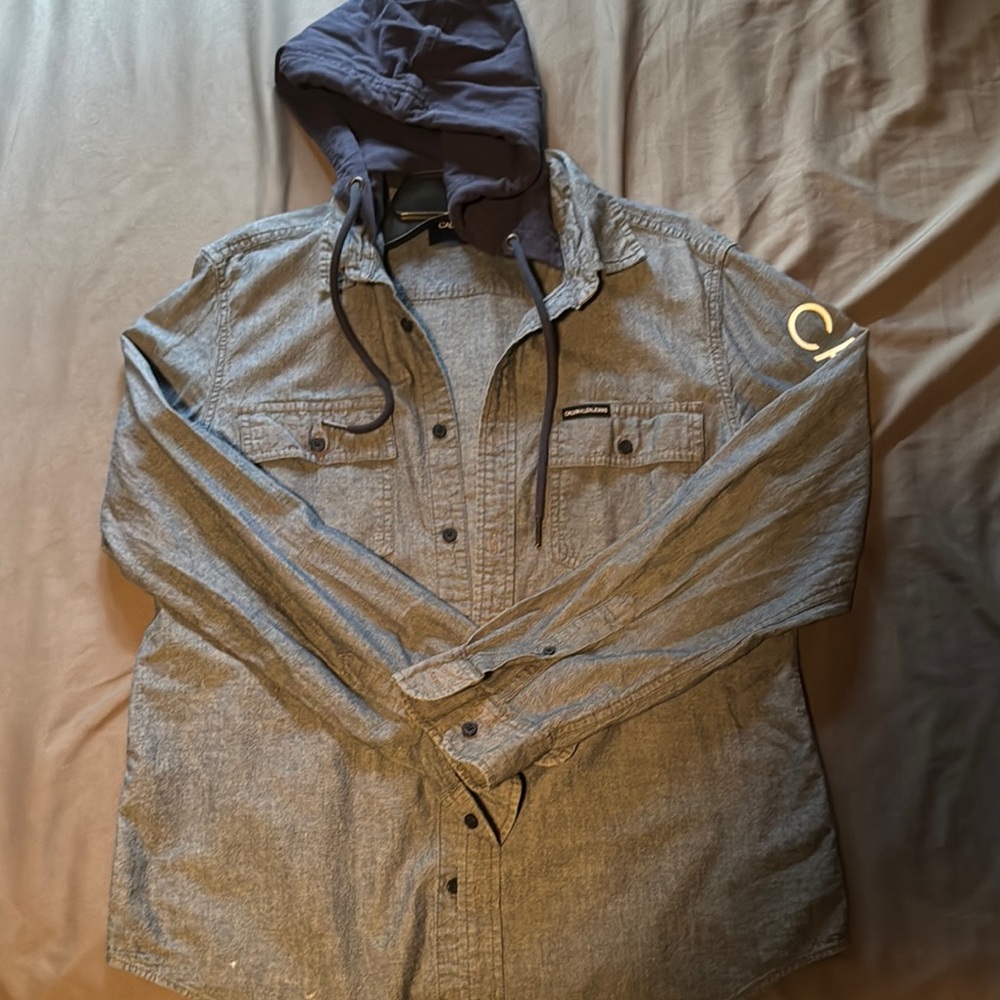 Men's Blue Hooded Jacket